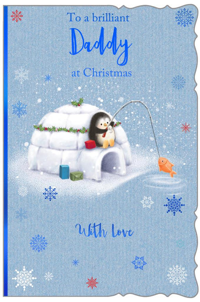 Daddy Christmas card - cute penguin