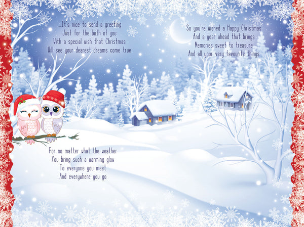Grandson and Wife Christmas card - sentimental verse