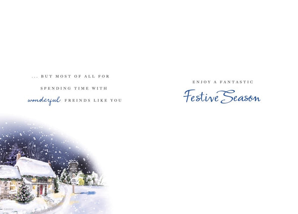 Good friends Christmas card - festive village