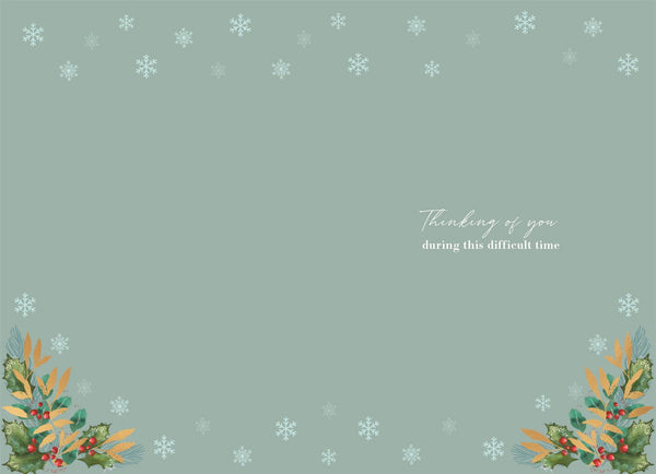 Thinking of you Christmas card - Xmas wreath