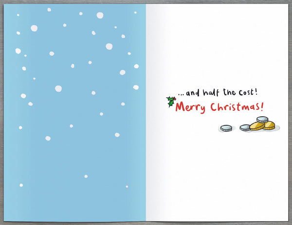 Funny To both of you Christmas card - penguin couple