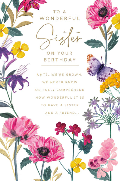 Sister birthday card- RHS flowers