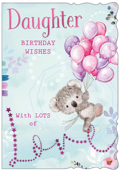 Daughter birthday card - cute bear