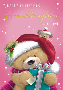 Granddaughter Christmas card - Christmas bear