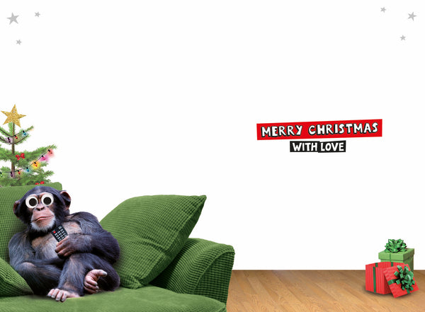 Son Christmas card- funny chimp