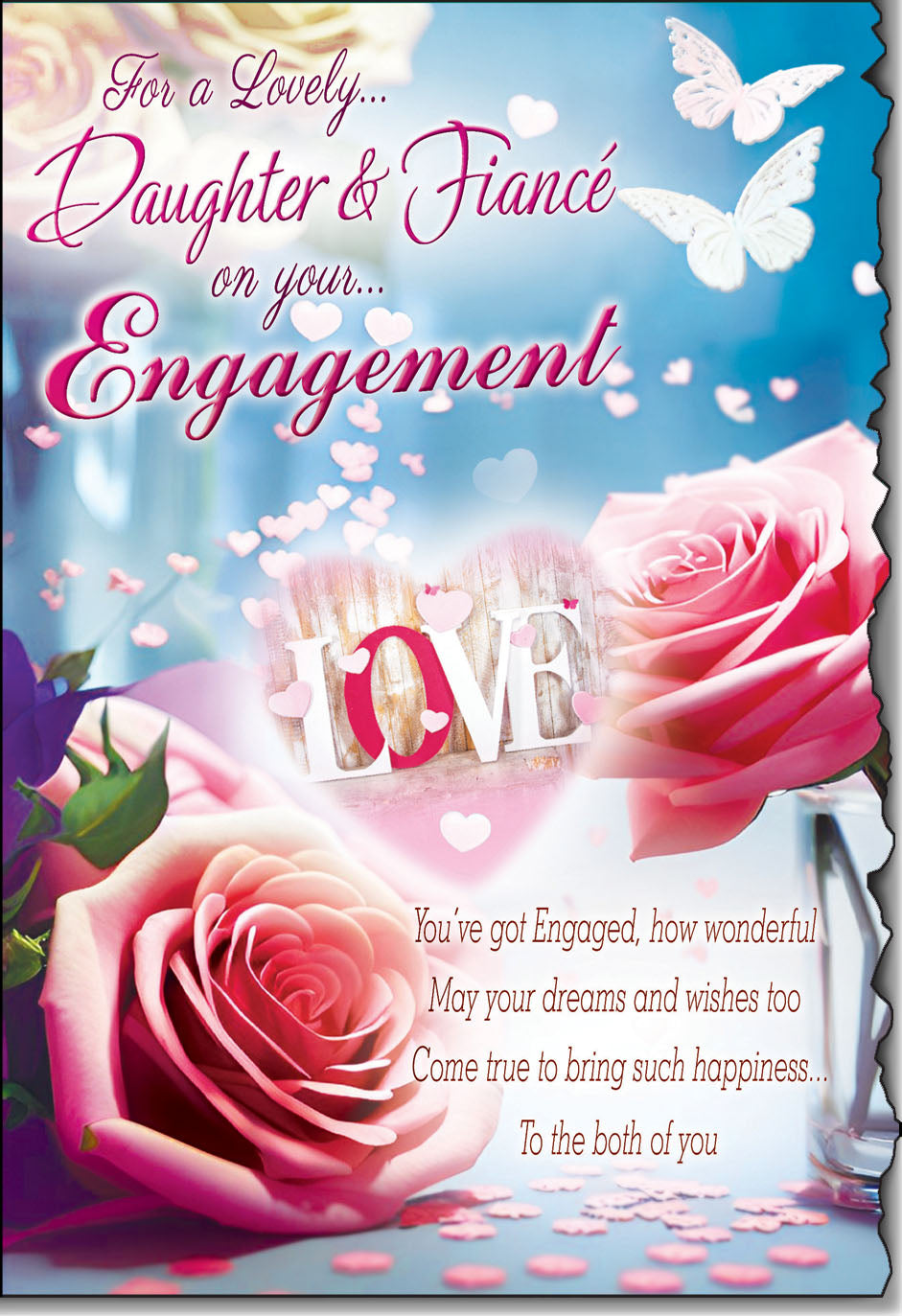 Daughter and Fiancé engagement congratulations card