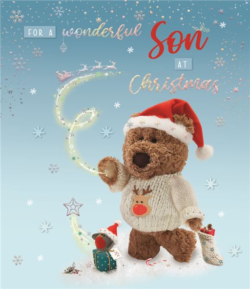 Son Christmas card- cute Xmas bear
