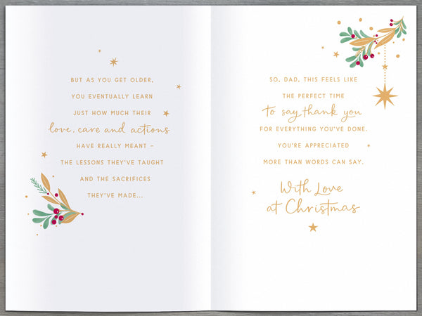 Dad Christmas card - Sentimental verse
