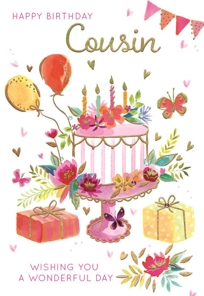 Cousin birthday card - birthday cake