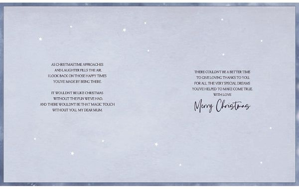 Mum Christmas boxed card - Xmas wreath