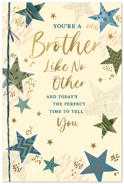 Brother birthday card - modern stars