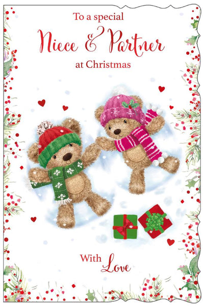 Niece and her Partner Christmas card - cute bears