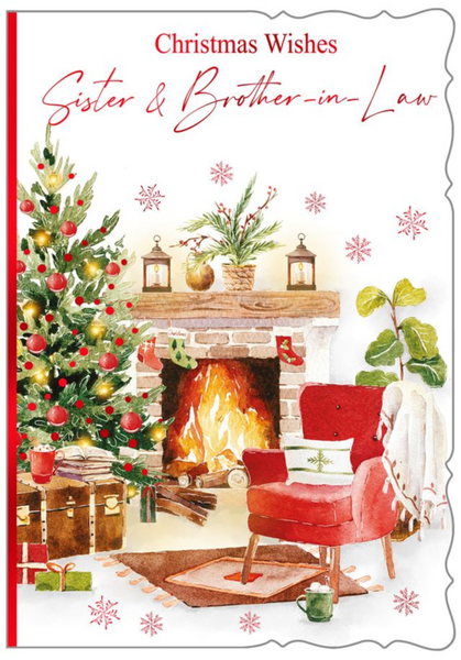 Sister and Brother-in-law Christmas card - traditional festive home
