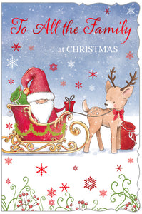 To all the family Christmas card- cute Father Christmas