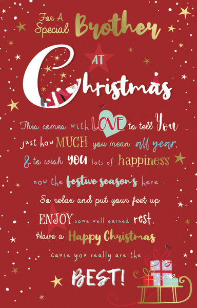 Brother Christmas card - sentimental verse