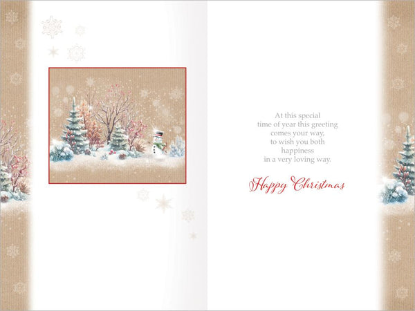 Son and Daughter-in-law Christmas card - winter woodland