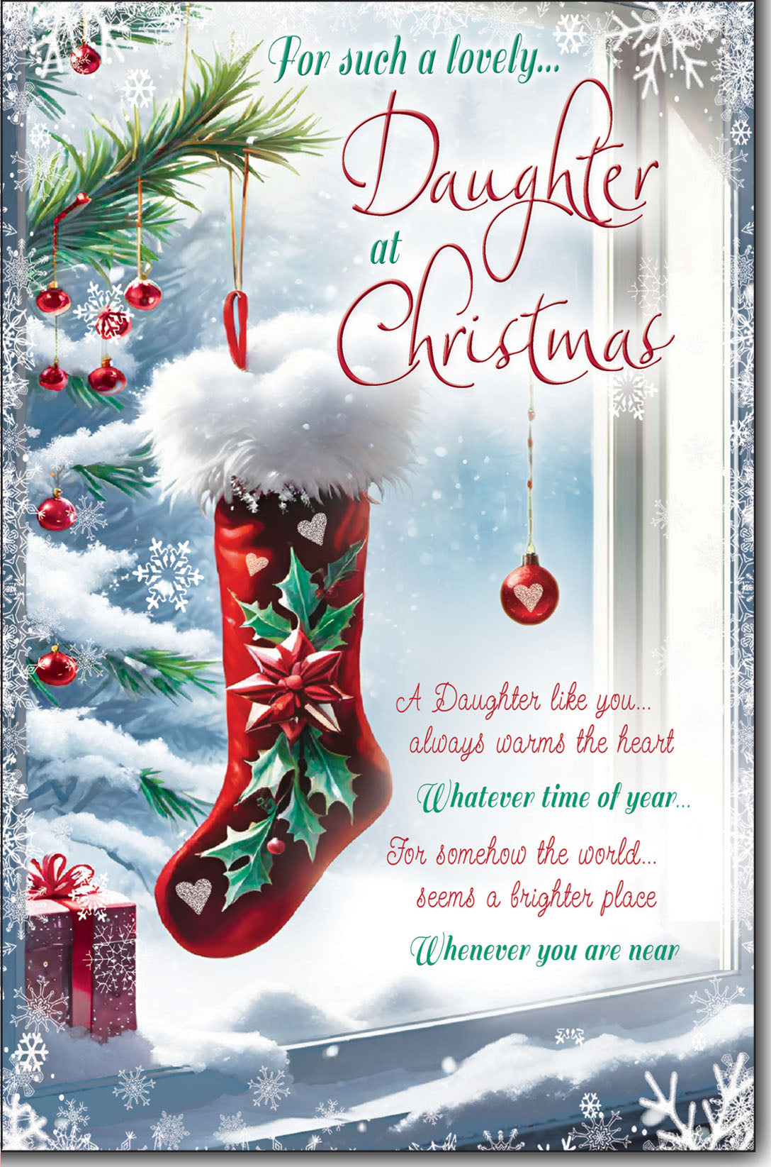 Daughter Christmas card - sentimental verse