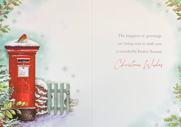 Nan and Grandad Christmas card - Xmas post box
