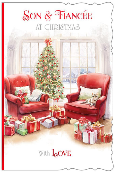 Son and Fiancée Christmas card - Christmas home