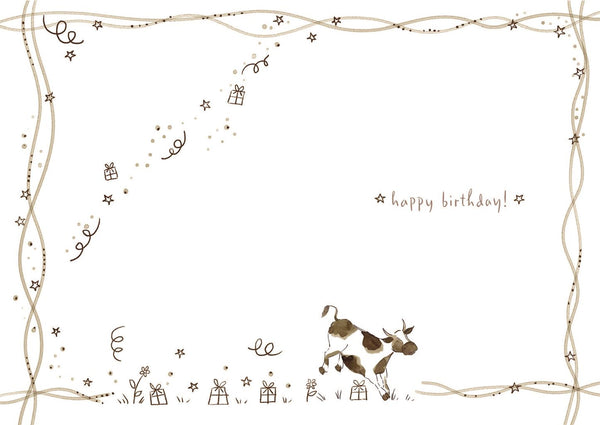 Cute cow birthday card - general birthday card