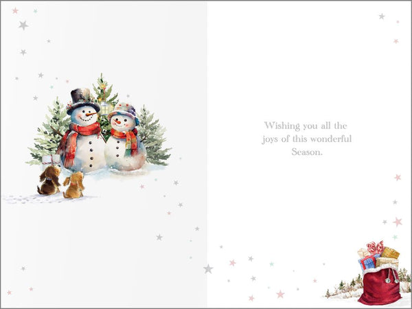 Sister and Brother-in-law Christmas card - cute snow couple