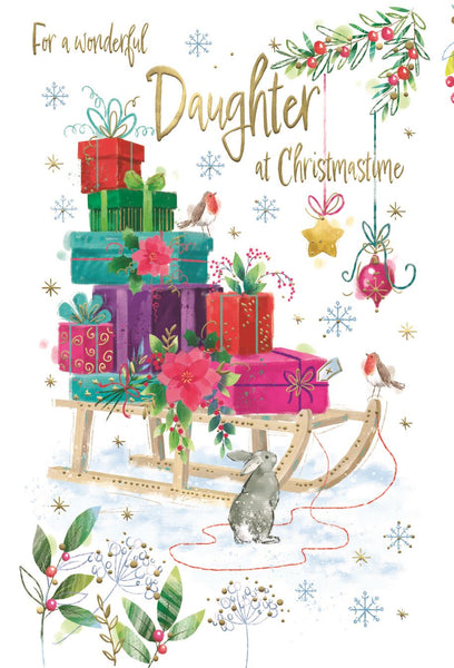Daughter Christmas card- Christmas sleigh