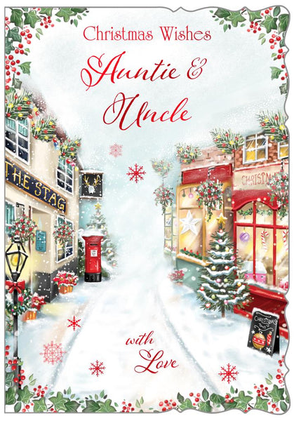 Auntie and Uncle Christmas card - Xmas shopping