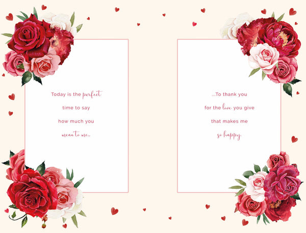 Wife Valentine’s Day card - red roses