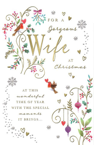 Wife Christmas card- large card
