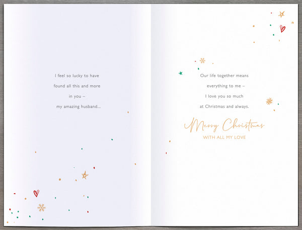 Husband luxury Christmas card - sentimental verse