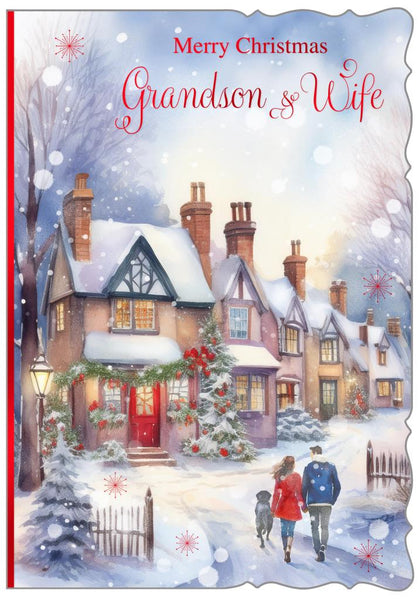 Grandson & Wife Christmas card - winter walk