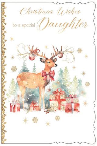 Daughter Christmas card - Xmas reindeer