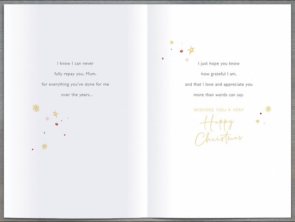 Mum Christmas card- sentimental verse