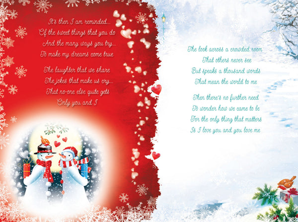 Fiancé Christmas card - sentimental verse