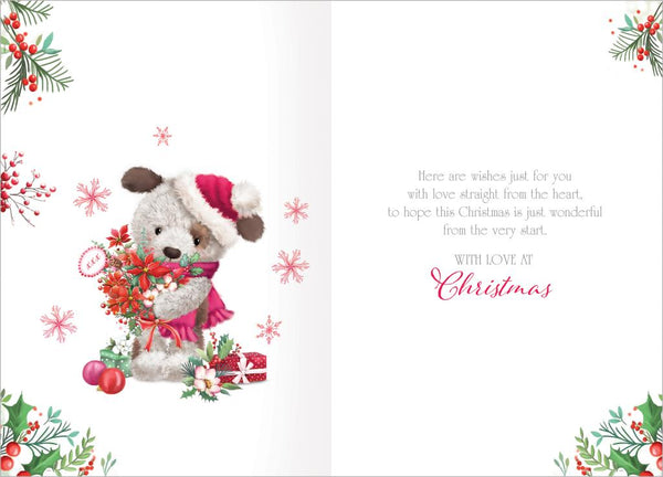 Auntie Christmas card- cute Xmas dog
