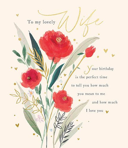 Wife birthday card - birthday roses