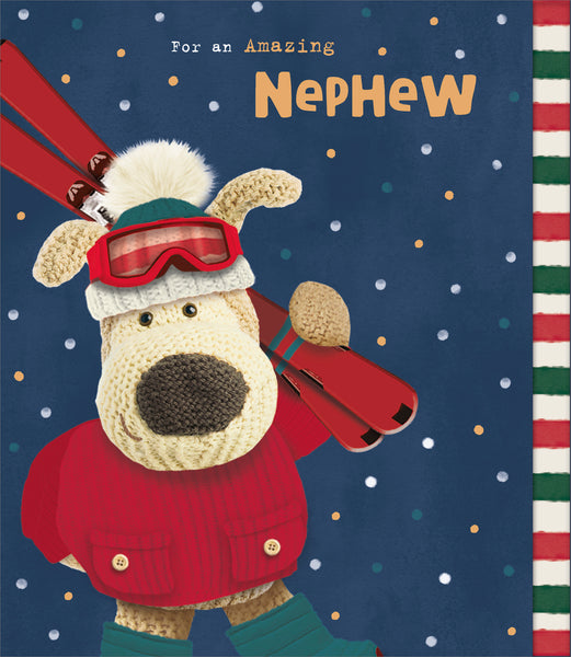 Nephew Christmas card - Boofle skiing