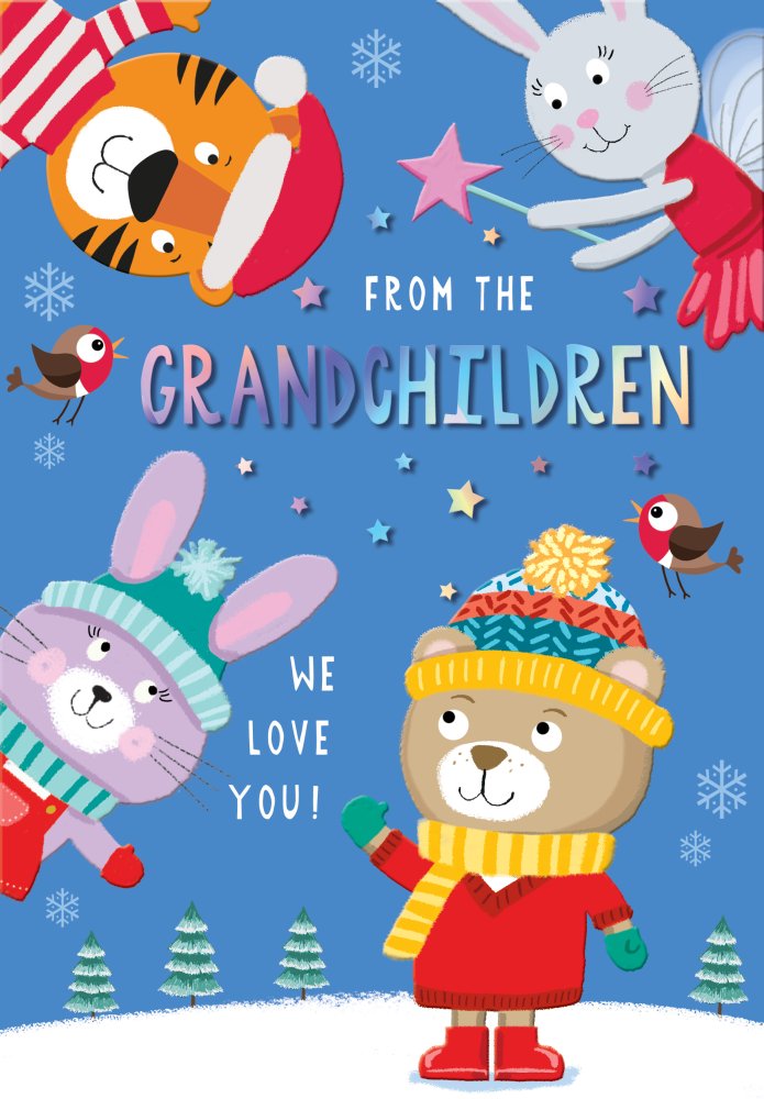 For Grandchildren Christmas card - cute animals