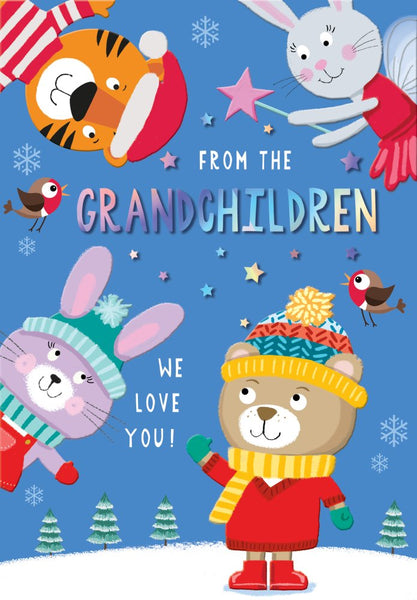 For Grandchildren Christmas card - cute animals
