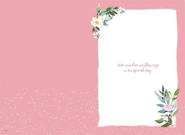Christening card - pink - 2026