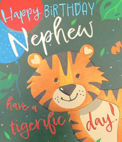 Nephew birthday card - birthday tiger