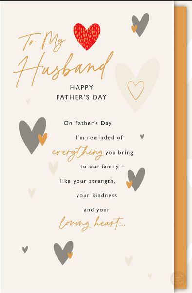 Husband Father’s Day card - modern hearts