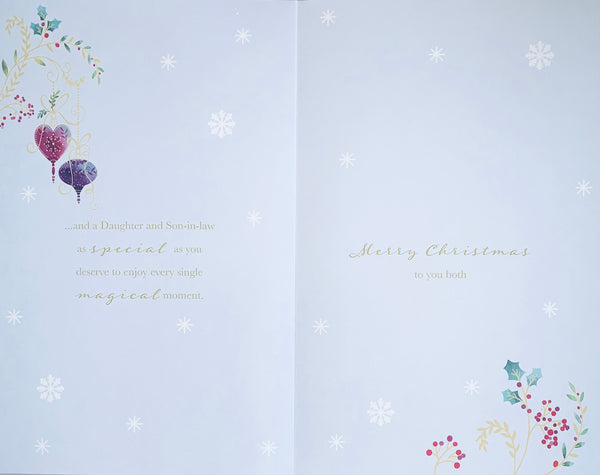 Daughter and Son in law Christmas card - large luxury card