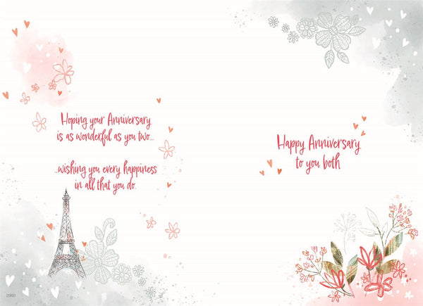 Son and Daughter in law anniversary card- romantic walk