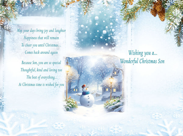 Son Christmas card - sentimental verse
