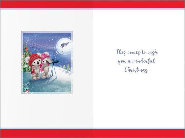 Granddaughter and boyfriend Christmas card - cute bears