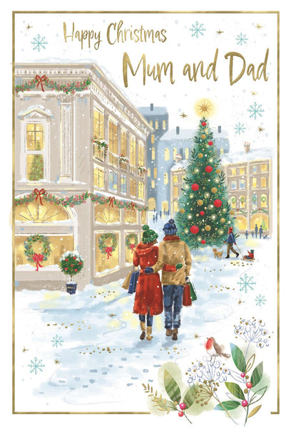 Mum and Dad Christmas card- Xmas shopping