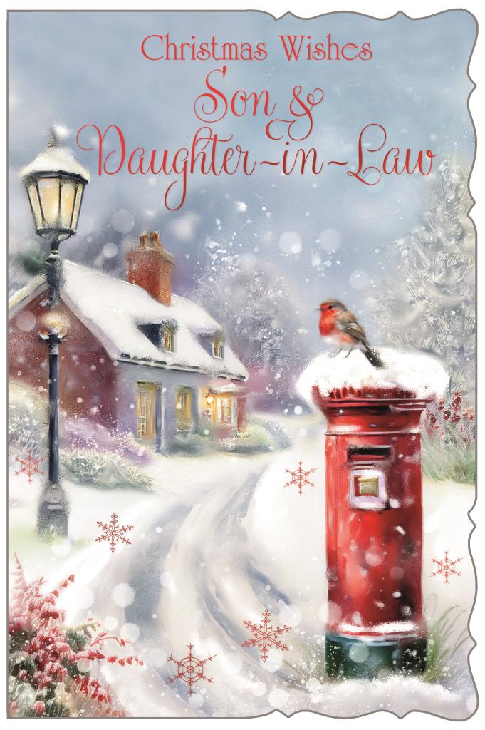 Son and Dauhter-in-law Christmas card - post box