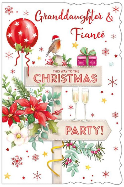 Granddaughter and Fiancé Christmas card - Xmas robin
