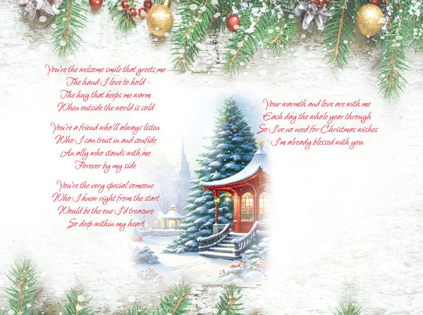 Wife Christmas card- sentimental verse